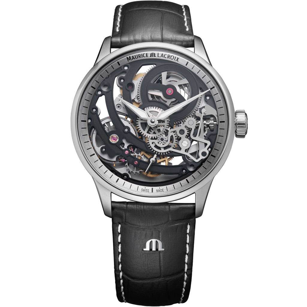 Maurice Lacroix 1975 Master Skeleton (758108-SS001-090-2) aus Leder, Edelstahl