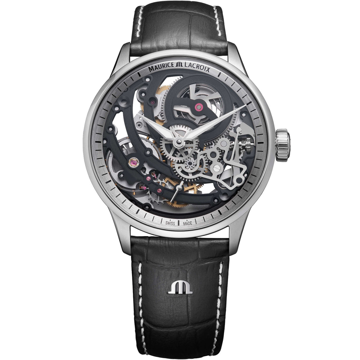 Maurice Lacroix 1975 Master Skeleton (758108-SS001-090-2) aus Leder, Edelstahl