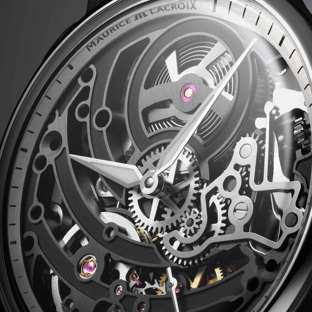 Maurice Lacroix 1975 Master Skeleton (758108-SS001-090-2) aus Leder, Edelstahl