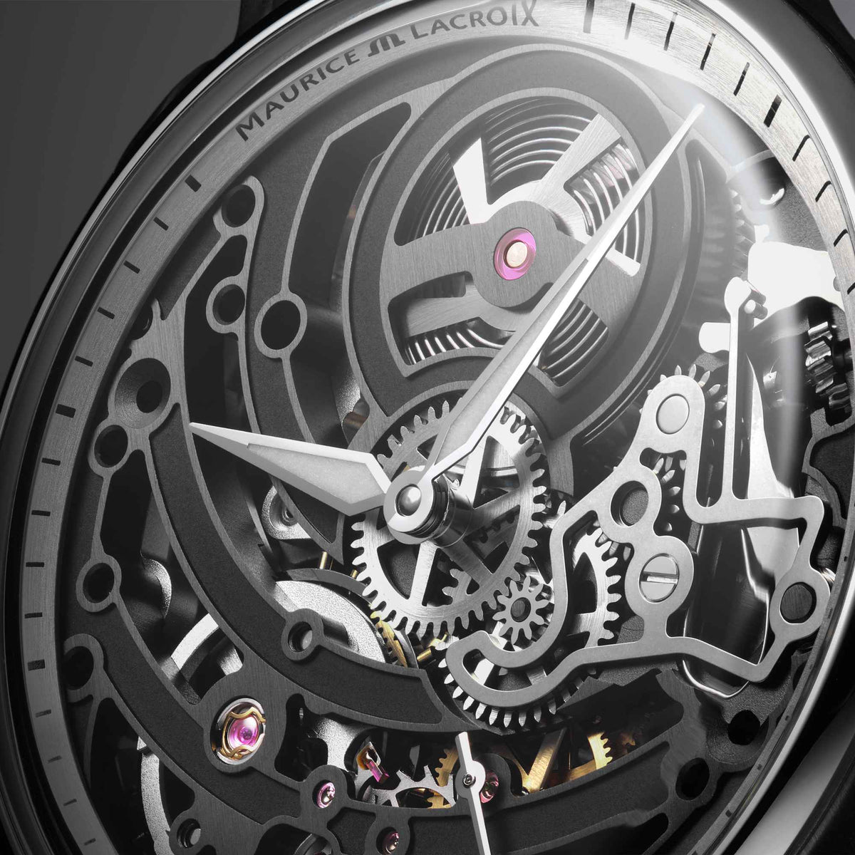 Maurice Lacroix 1975 Master Skeleton (758108-SS001-090-2) aus Leder, Edelstahl