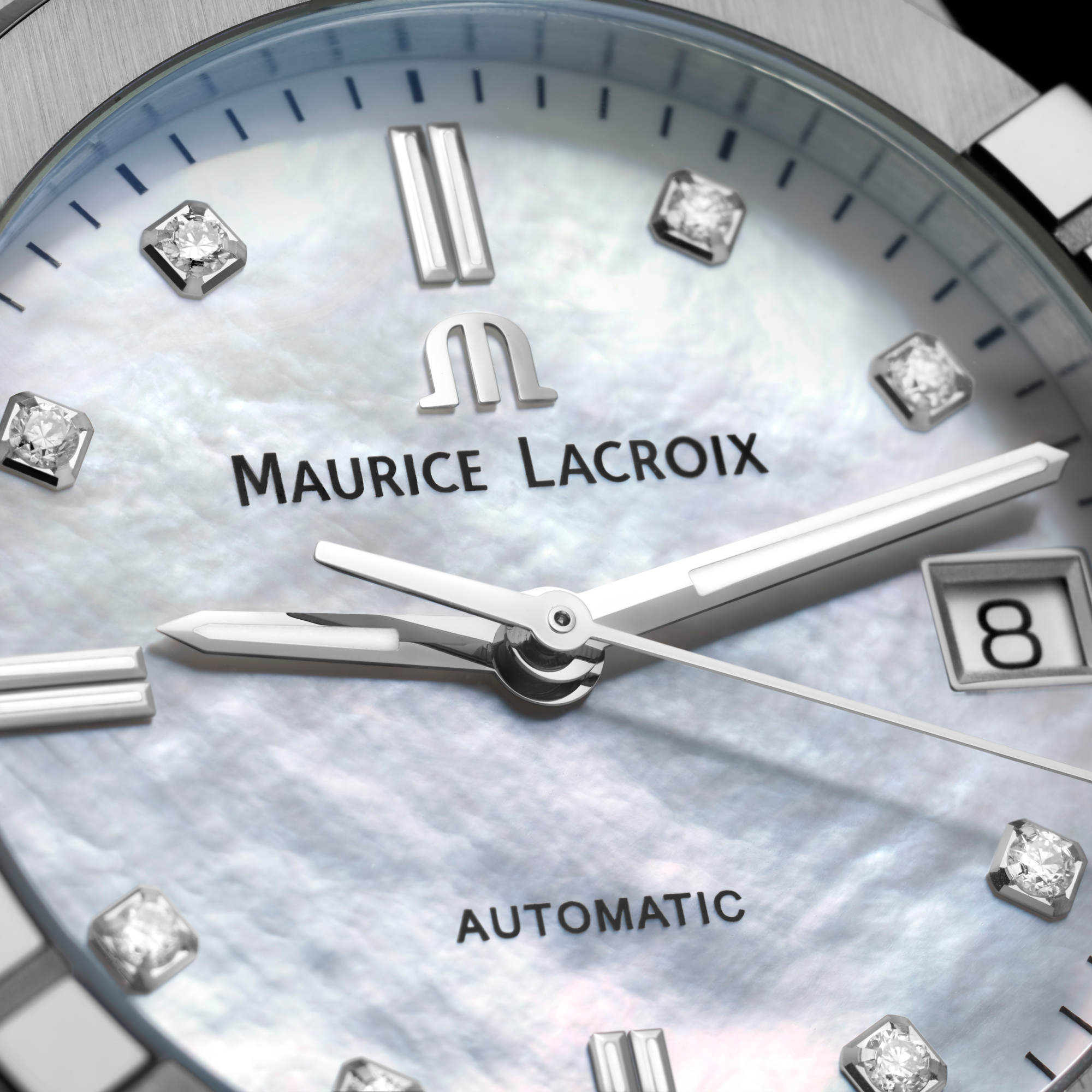 Maurice Lacroix Aikon Automatic (AI6006-SS002-170-1) aus Edelstahl mit Diamant und Perlmutt