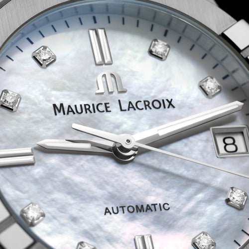 Maurice Lacroix Aikon Automatic Date 35mm (AI6006-SS002-170-1) aus Edelstahl mit Diamant und Perlmutt