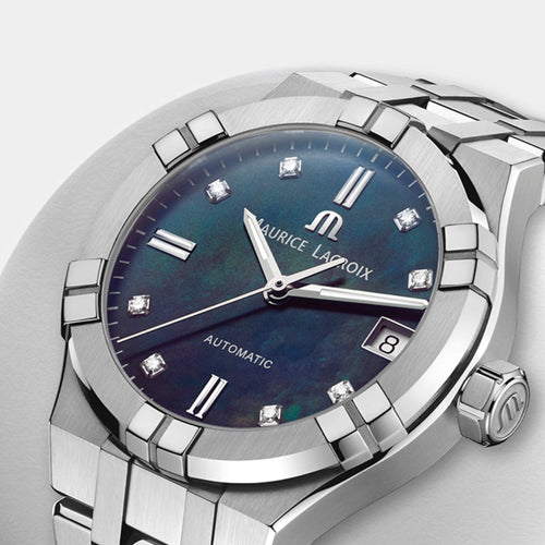Maurice Lacroix Aikon Automatic (AI6006-SS002-370-1) aus Edelstahl mit Diamant und Perlmutt