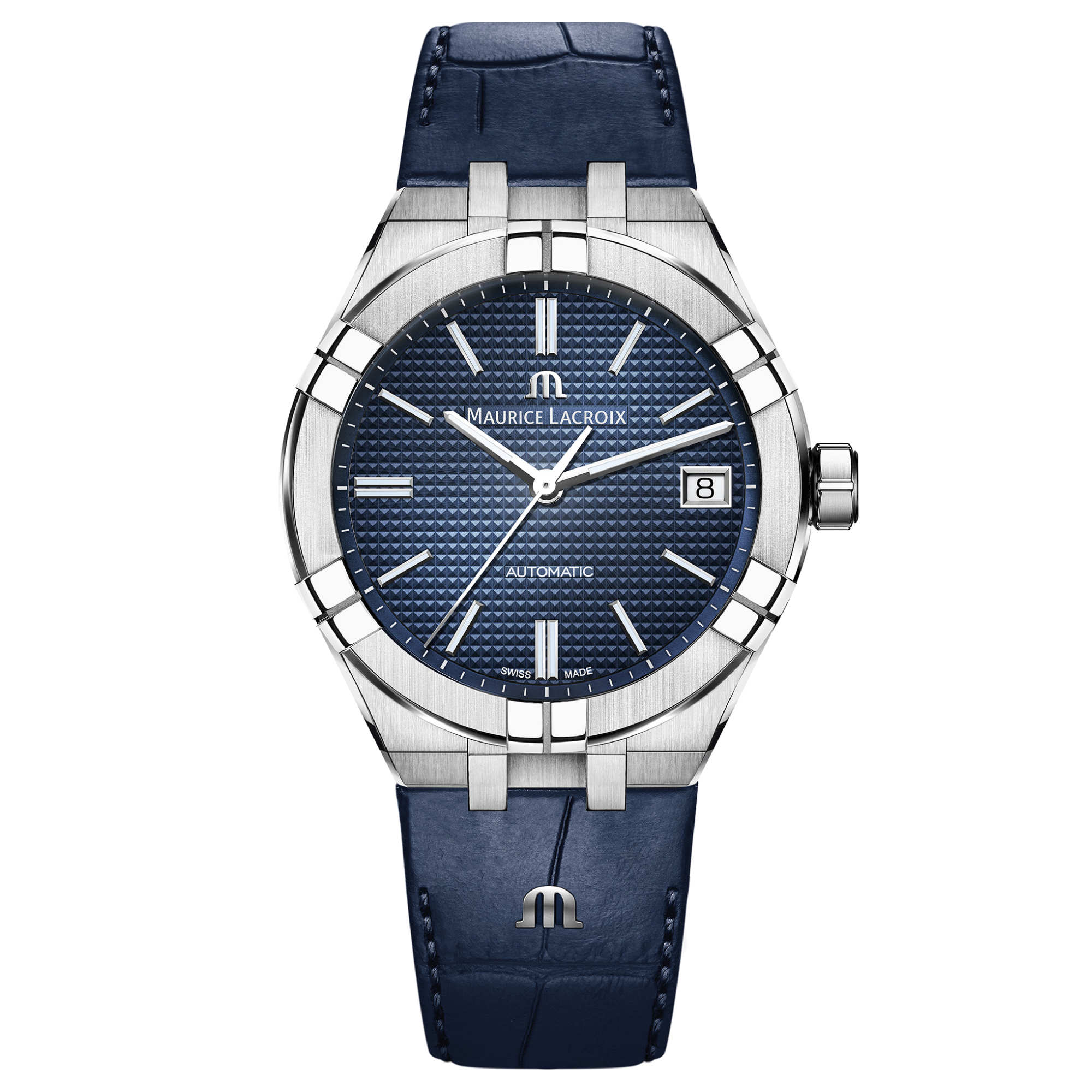 Maurice Lacroix Aikon Automatic Date 39 mm (AI6007-SS001-430-1) aus Leder, Edelstahl
