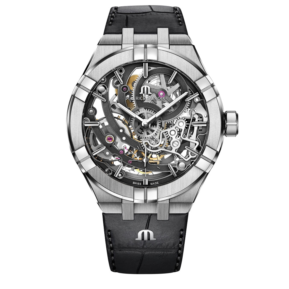Maurice Lacroix Aikon Automatic Skeleton (AI6028-SS001-030-1) aus Leder, Edelstahl