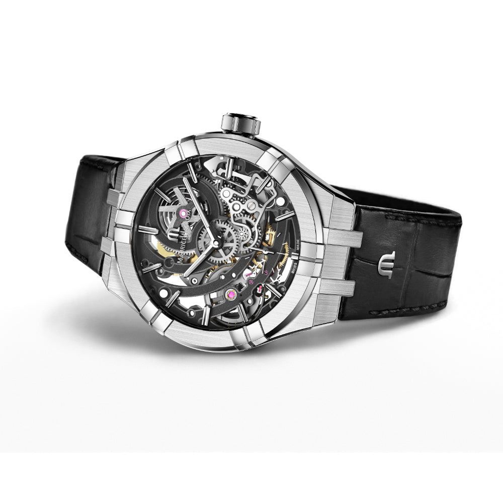 Maurice Lacroix Aikon Automatic Skeleton (AI6028-SS001-030-1) aus Leder, Edelstahl