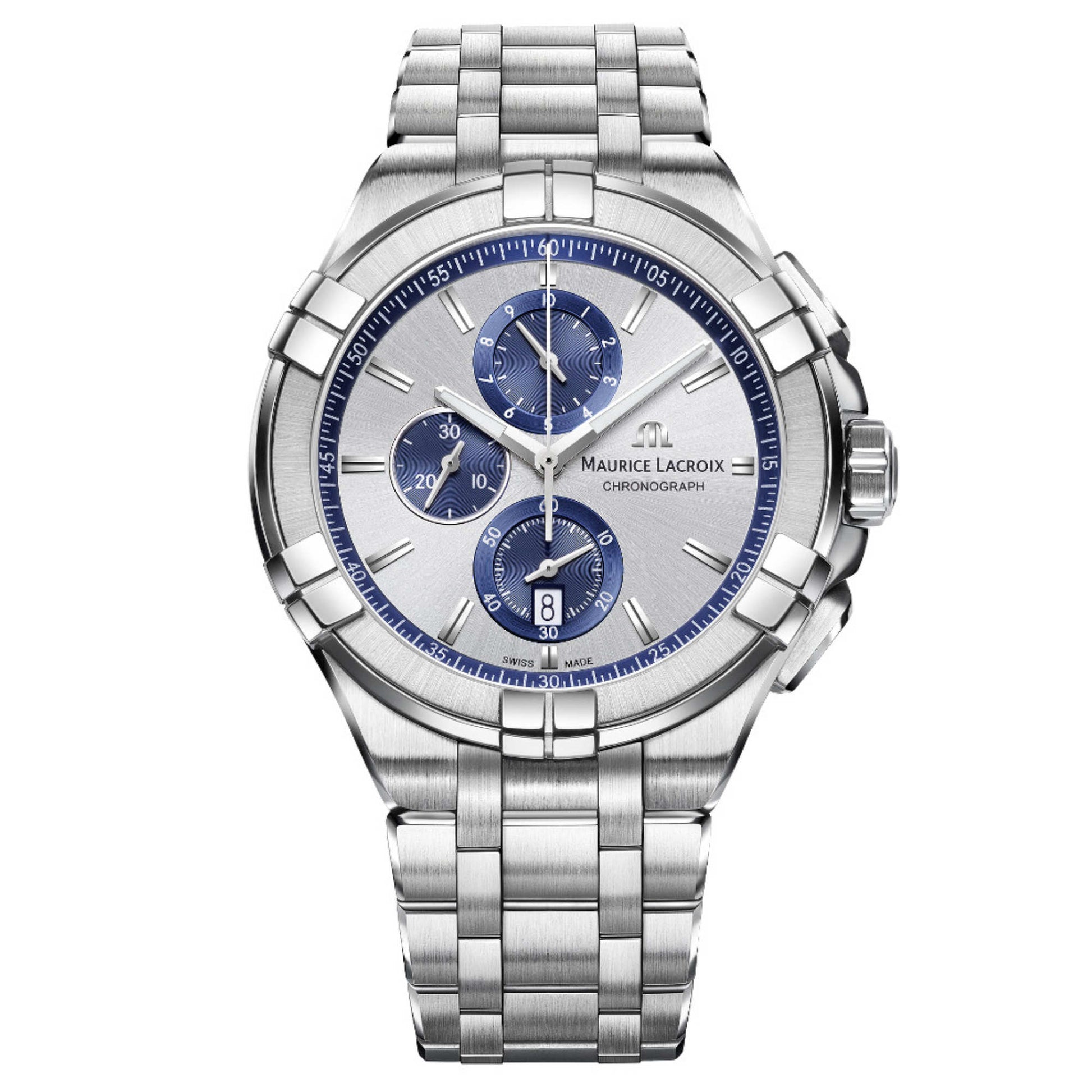 Maurice Lacroix Aikon Chronograph (AI1018-SS002-131-1) aus Silber mit Diamant und Quarz