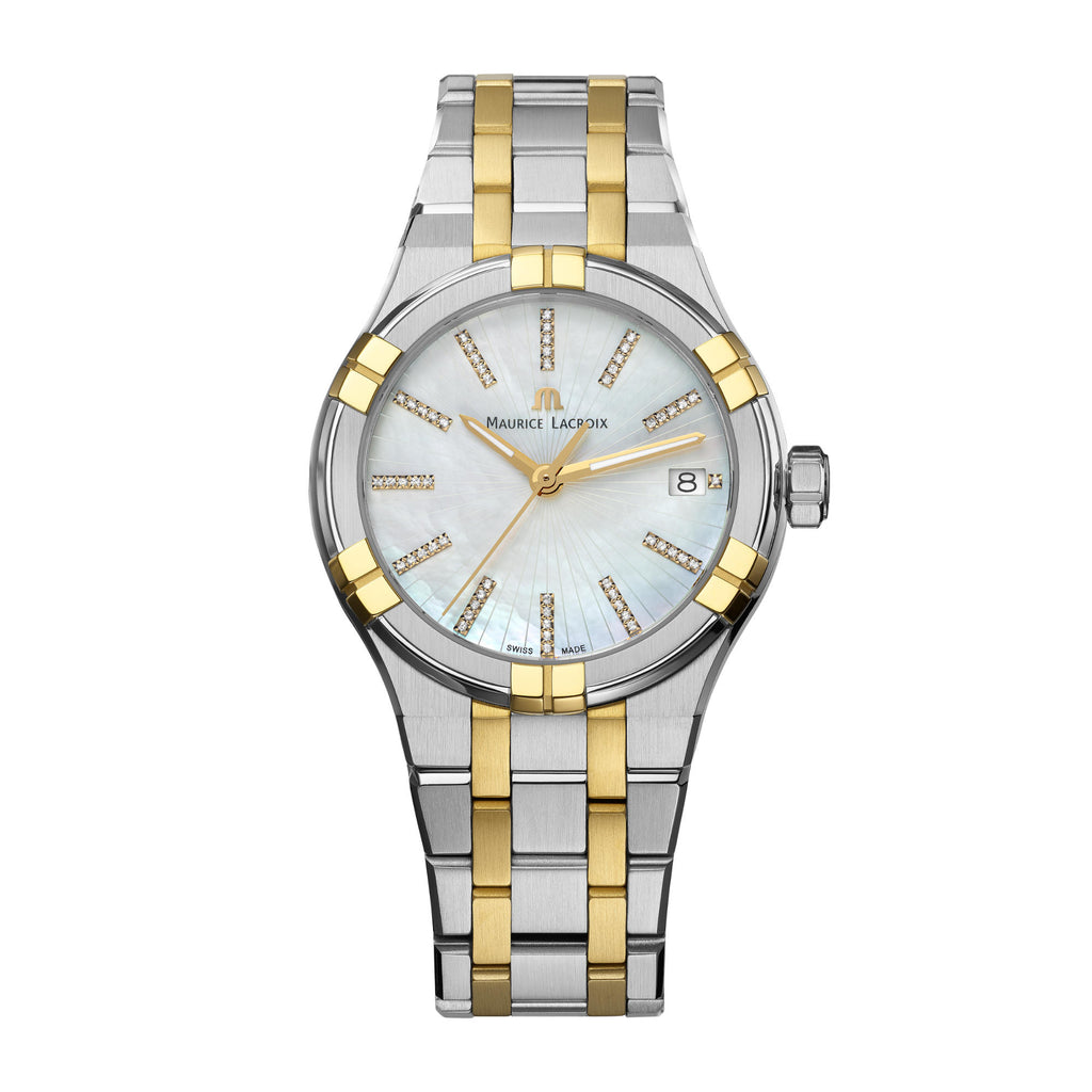 Maurice Lacroix Aikon Quartz 35 mm Duotone (AI1106-PVY13-170-1) aus Edelstahl mit Perlmutt