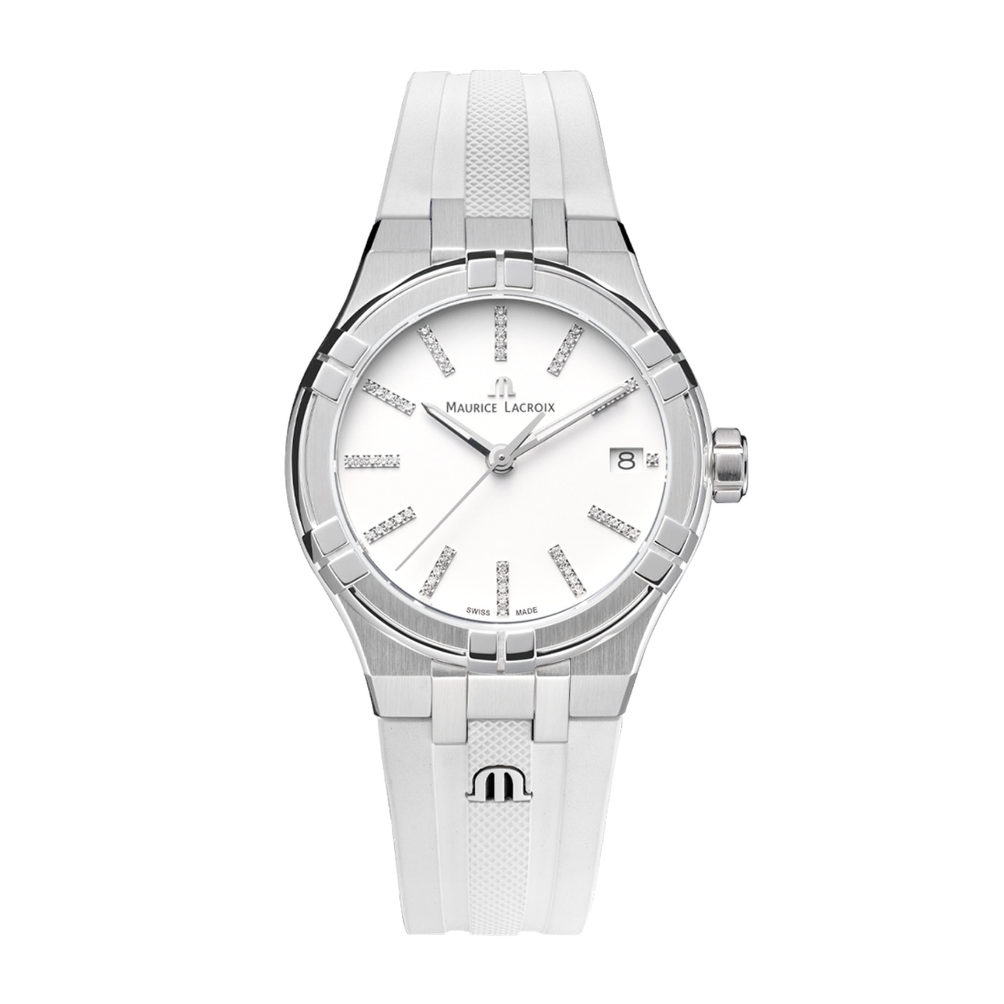 Maurice Lacroix Aikon Quartz Date 35mm (AI1106-SS000-150-7) aus Edelstahl mit Diamant