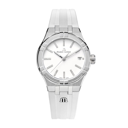 Maurice Lacroix Aikon Quartz Date 35mm (AI1106-SS000-150-7) aus Edelstahl mit Diamant