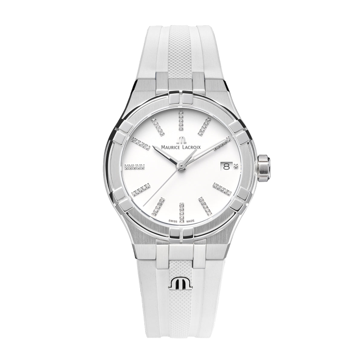 Maurice Lacroix Aikon Quartz Date 35mm (AI1106-SS000-150-7) aus Edelstahl mit Diamant
