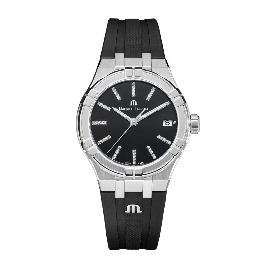 Maurice Lacroix Aikon Quartz Date 35mm (AI1106-SS000-350-2) aus Edelstahl mit Diamant