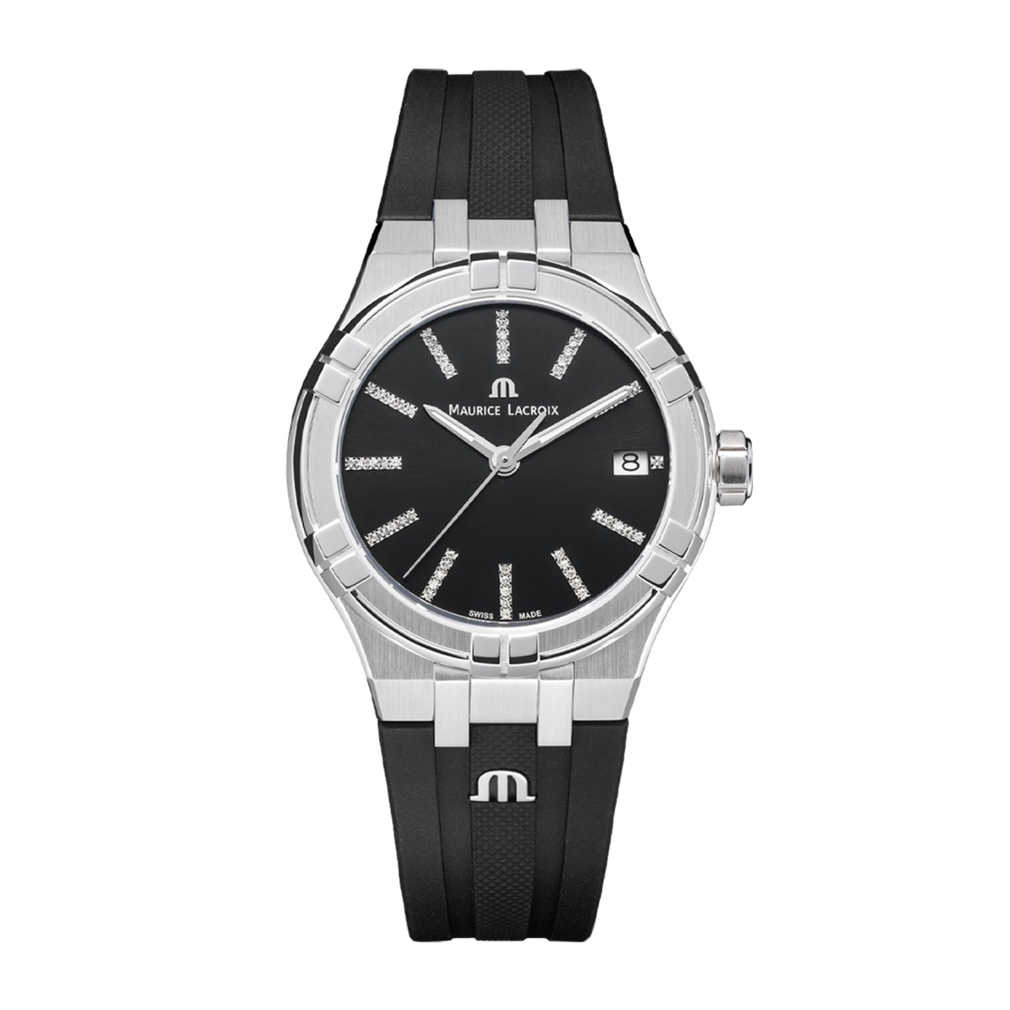 Maurice Lacroix Aikon Quartz Date 35mm (AI1106-SS000-350-2) aus Edelstahl mit Diamant