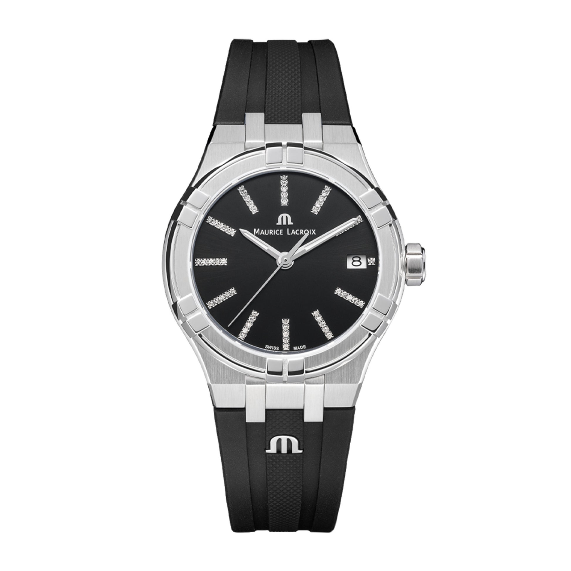 Maurice Lacroix Aikon Quartz Date 35mm (AI1106-SS000-350-2) aus Edelstahl mit Diamant