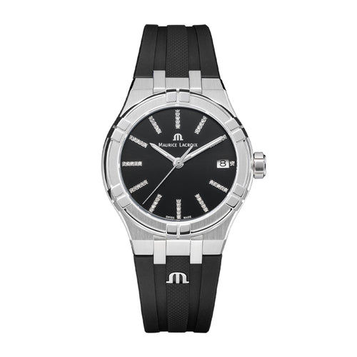 Maurice Lacroix Aikon Quartz Date 35mm (AI1106-SS000-350-2) aus Edelstahl mit Diamant