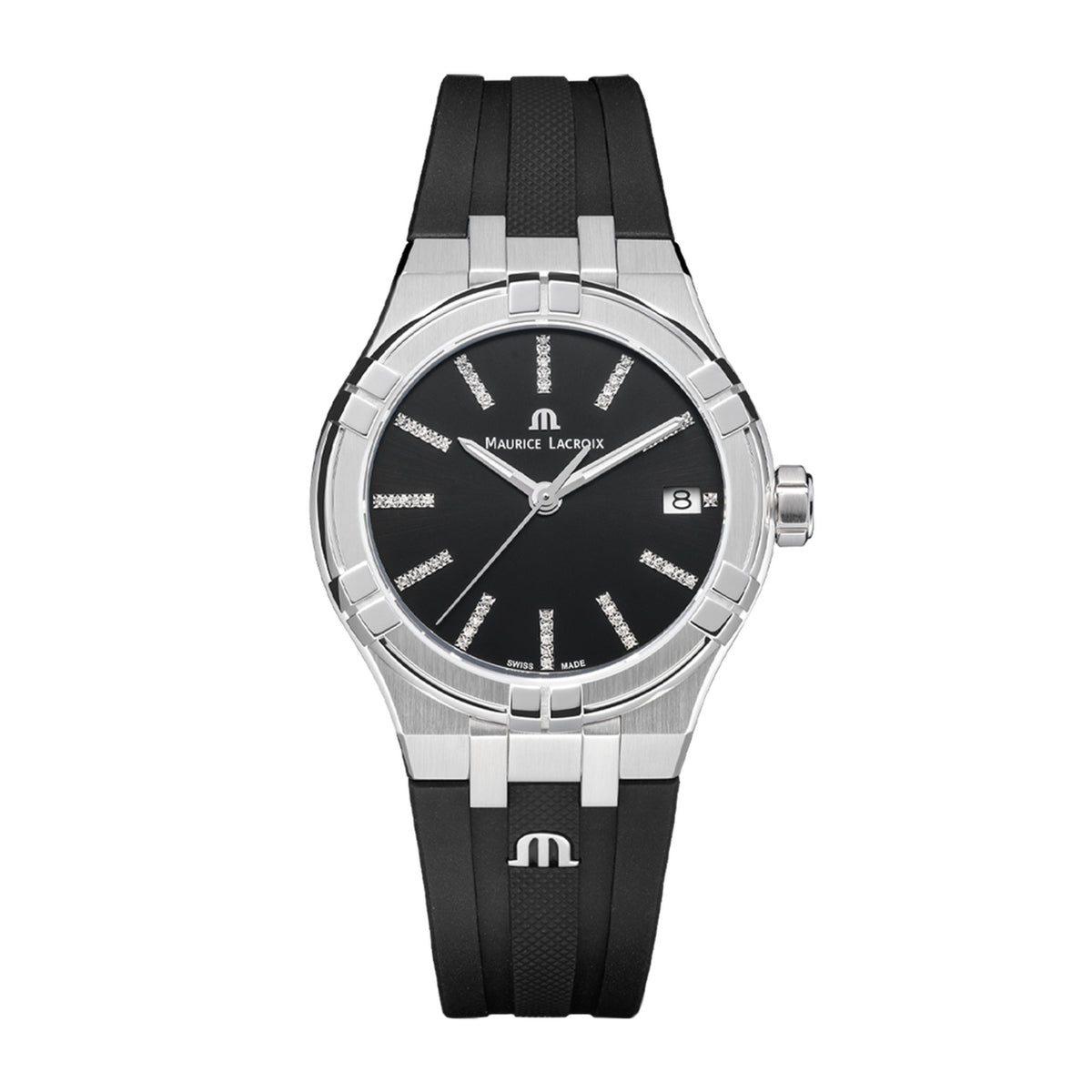 Maurice Lacroix Aikon Quartz Date 35mm (AI1106-SS000-350-2) aus Edelstahl mit Diamant