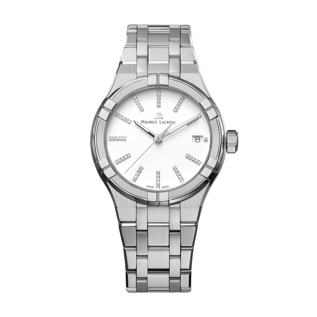 Maurice Lacroix Aikon Quartz Date (AI1106-SS002-150-1) aus Edelstahl mit Diamant