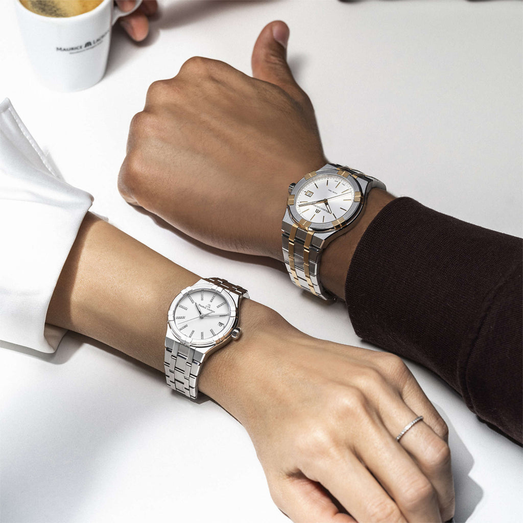 Maurice Lacroix Aikon Quartz Date (AI1106-SS002-150-1) aus Edelstahl mit Diamant