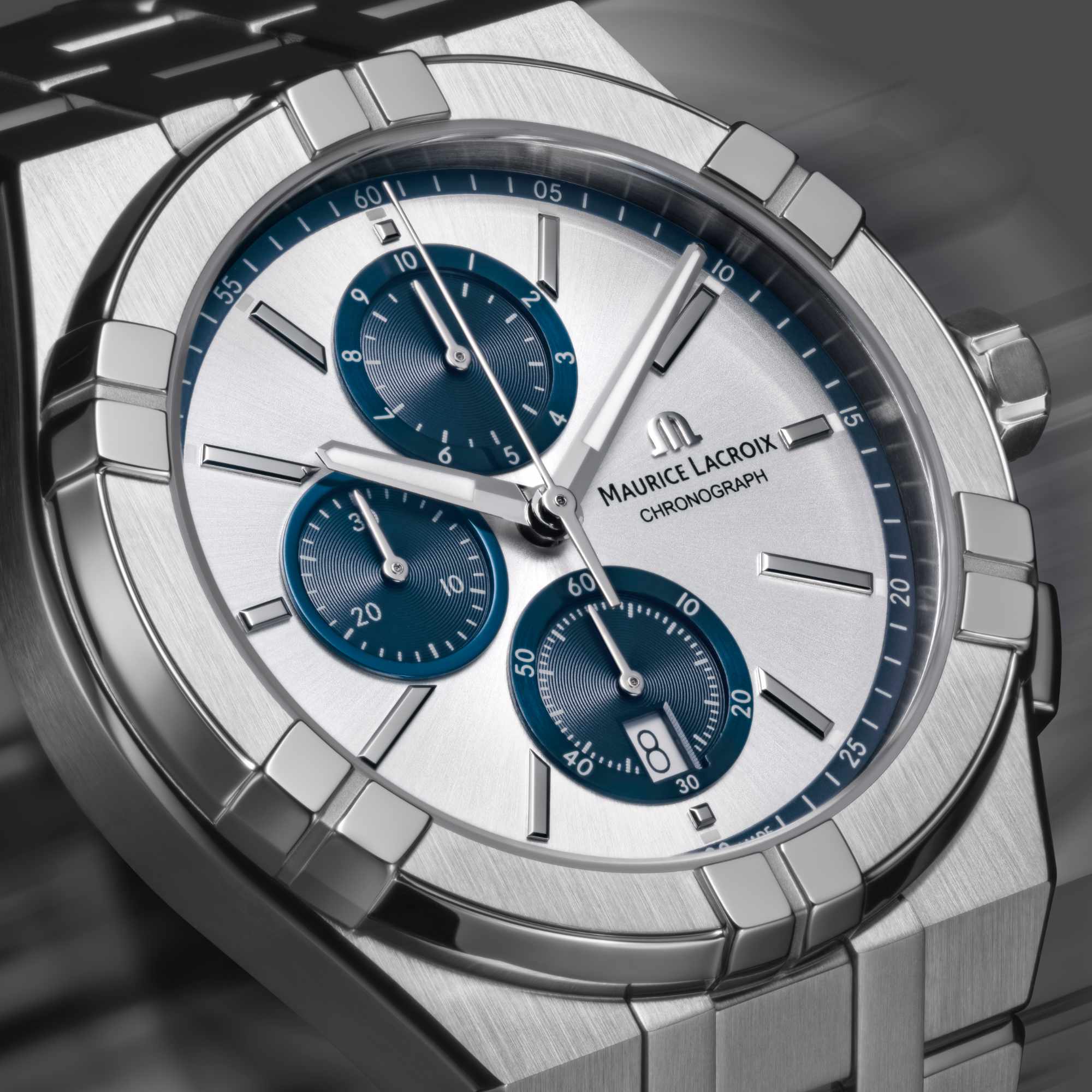 Maurice Lacroix Aikon Quarz Chronograph (AI1118-SS002-230-1) aus Silber mit Quarz