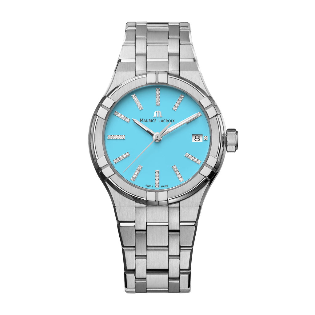 Maurice Lacroix Aikon Quartz Coulors Edition (AI1106-SS002-450-1) aus Edelstahl mit Diamant und Quarz