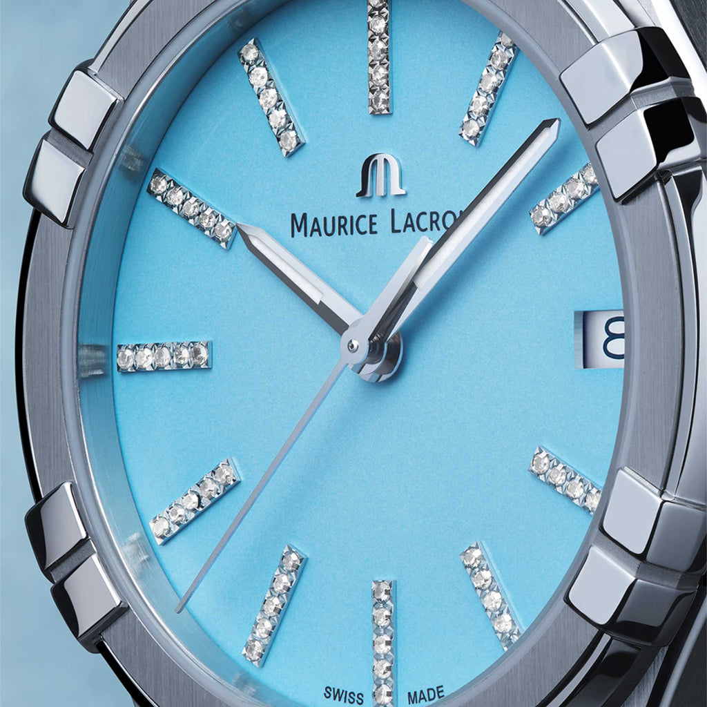 Maurice Lacroix Aikon Quartz Coulors Edition (AI1106-SS002-450-1) aus Edelstahl mit Diamant und Quarz
