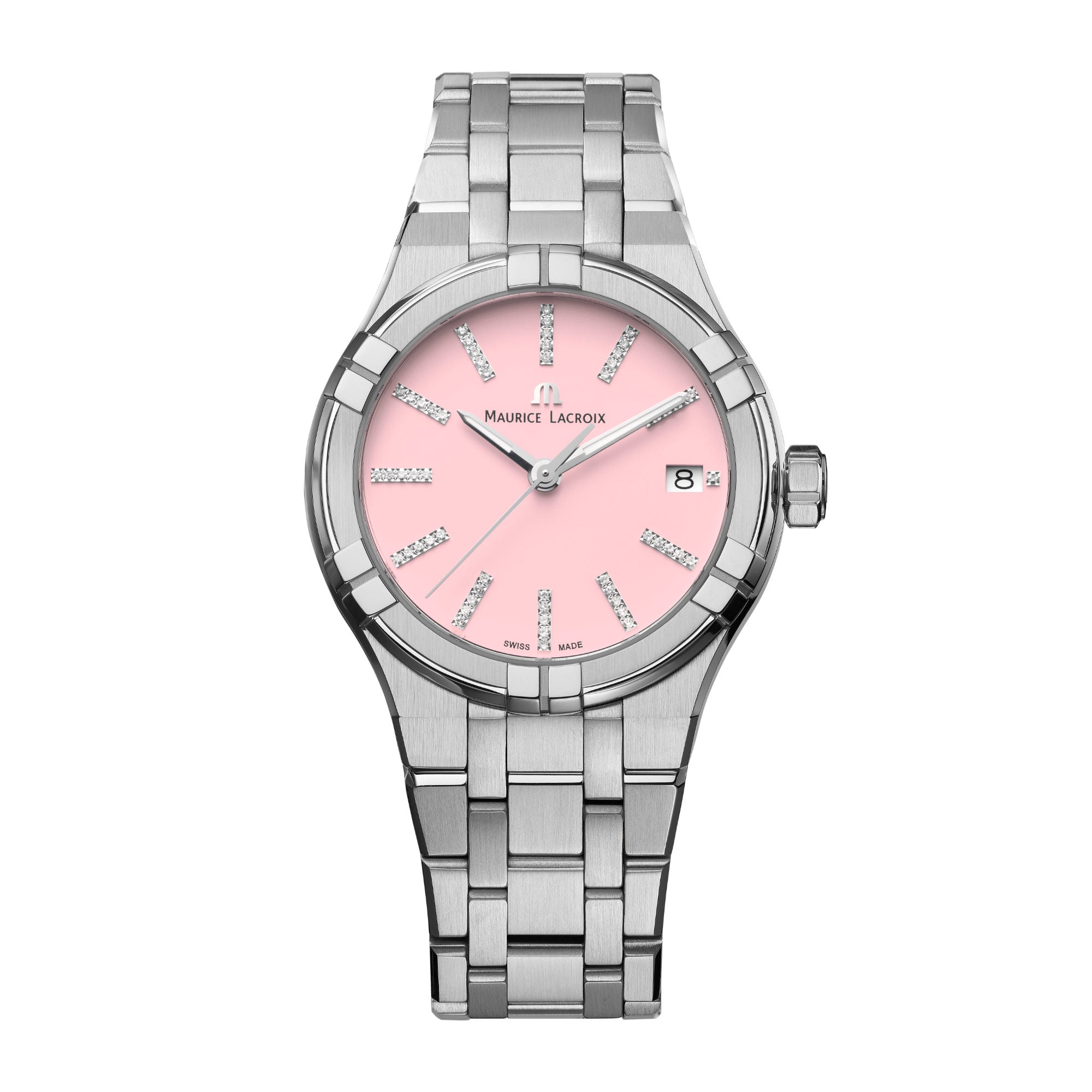 Maurice Lacroix Aikon Quarz Coulors Edition (AI1106-SS002-550-1) aus Edelstahl mit Diamant und Quarz