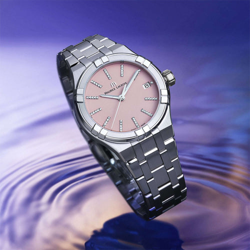 Maurice Lacroix Aikon Quarz Coulors Edition (AI1106-SS002-550-1) aus Edelstahl mit Diamant und Quarz