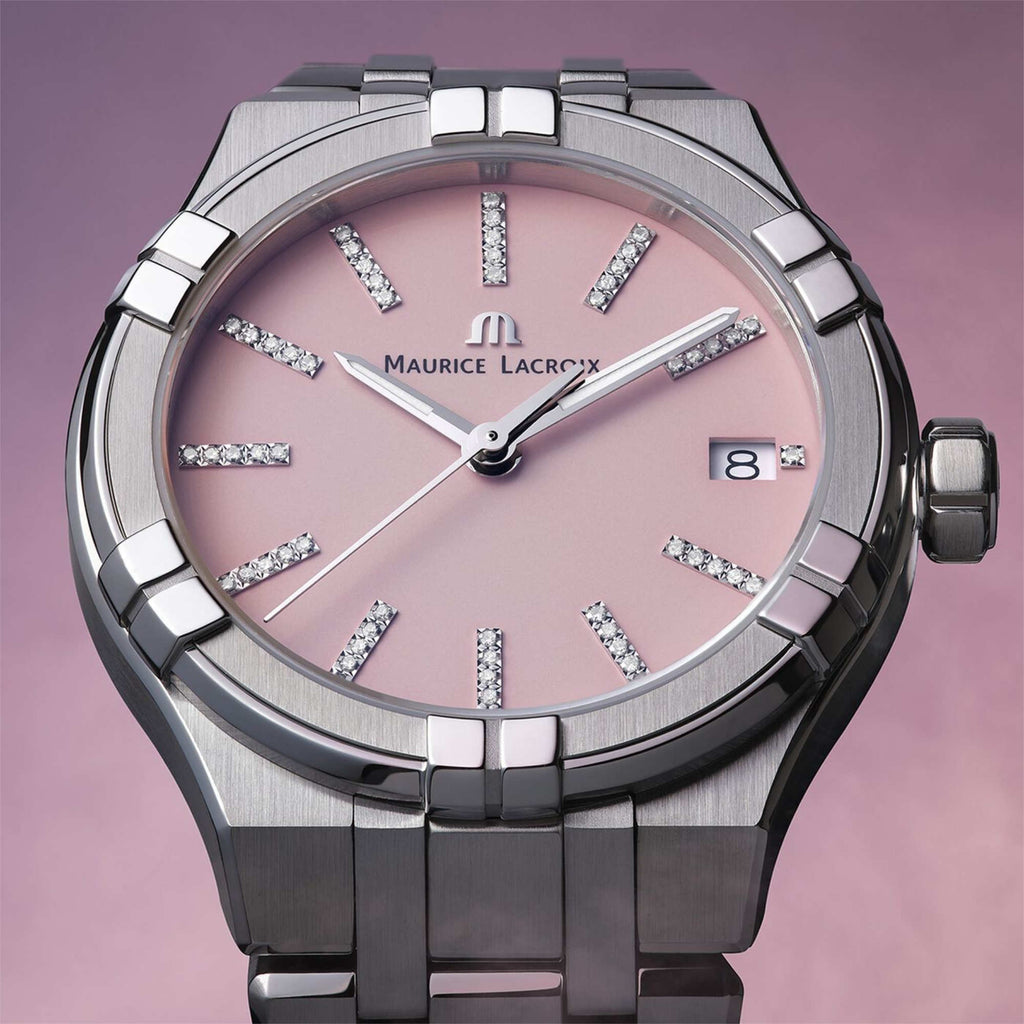 Maurice Lacroix Aikon Quarz Coulors Edition (AI1106-SS002-550-1) aus Edelstahl mit Diamant und Quarz
