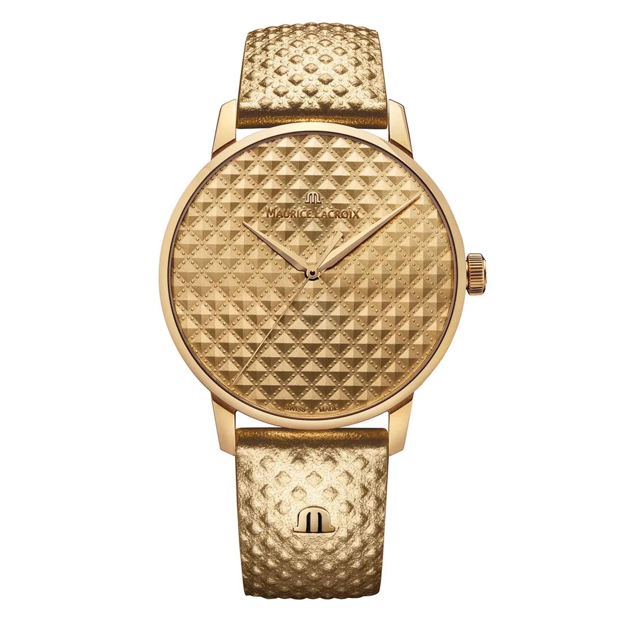 Maurice Lacroix Eliros Date Sunshine (EL1118-PVY01-090-9) aus Leder, Edelstahl