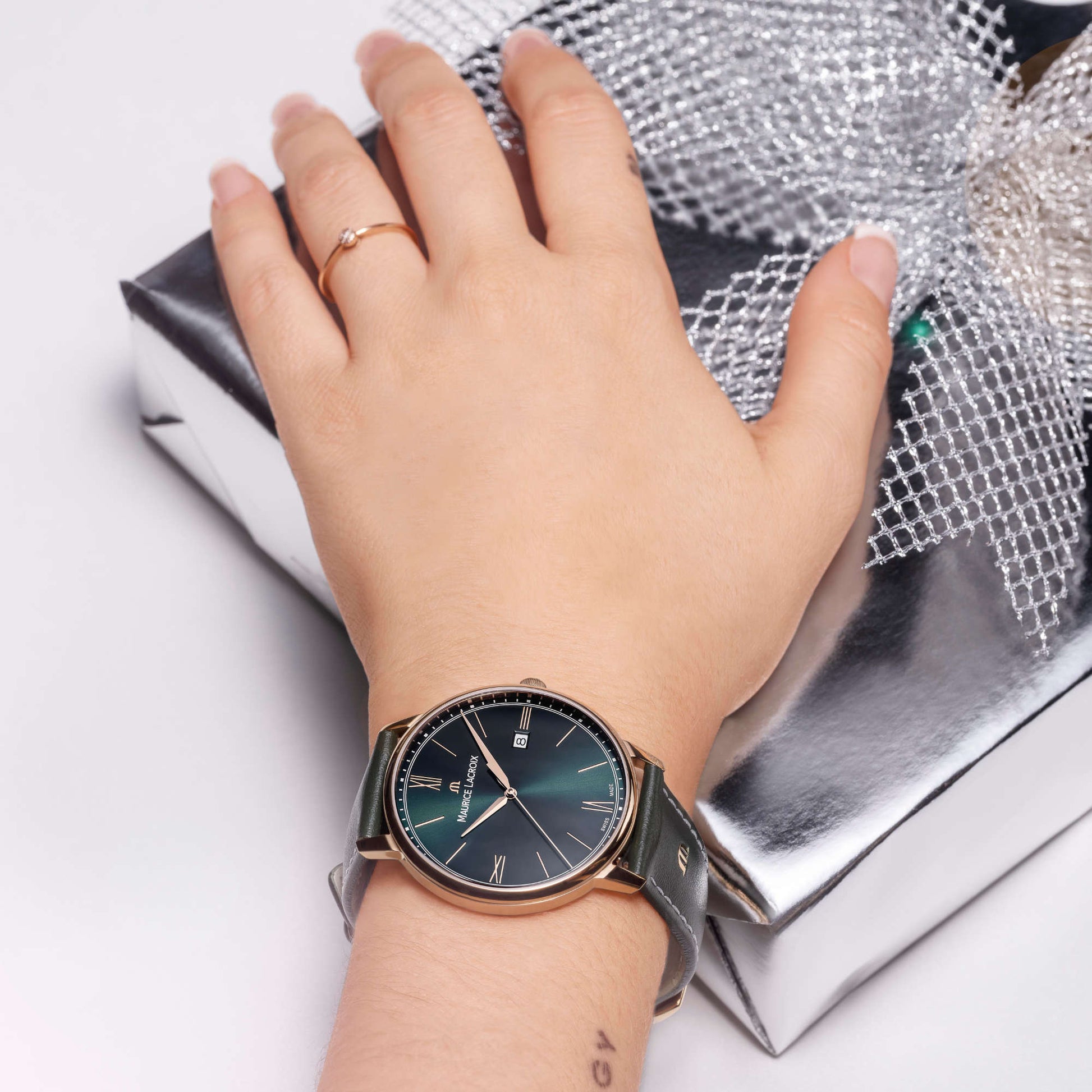 Eliros Green Smoked 40mm, Leder von Maurice Lacroix (EL1118-PVP01-610-1)