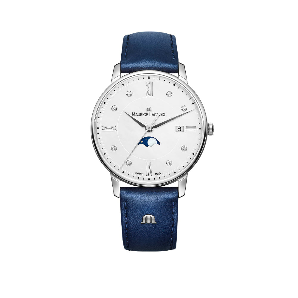 Eliros Moonphase, Leder • Diamant von Maurice Lacroix (EL1096-SS001-150-1)