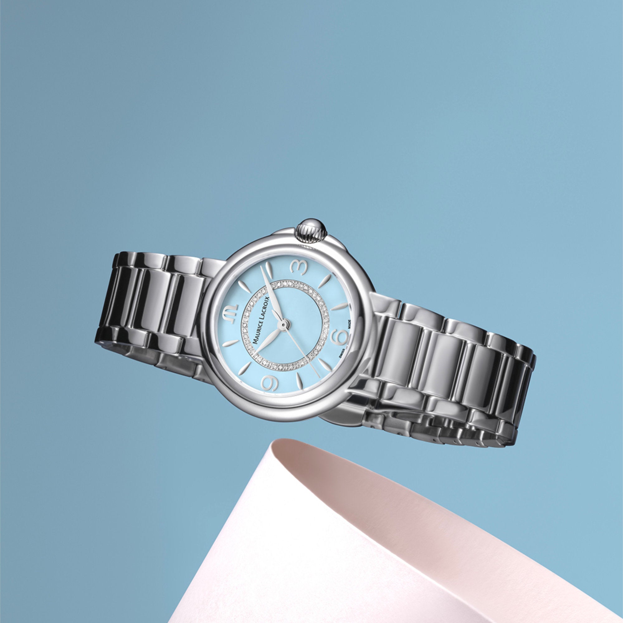 Maurice Lacroix Fabia Colors Edition (FA1104-SS002-E20-1) aus Edelstahl mit Diamant