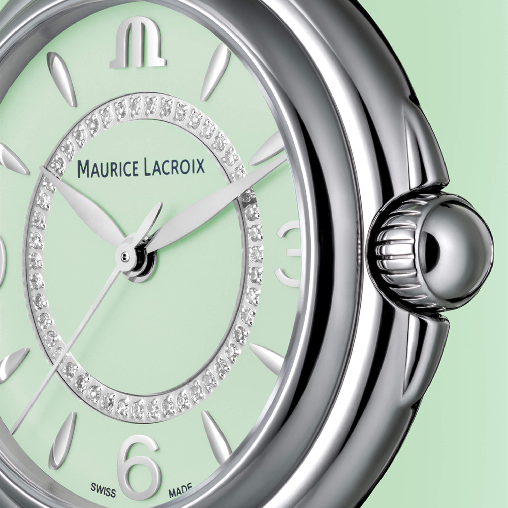 Maurice Lacroix Fabia Colors Edition (FA1104-SS002-G20-1) aus Edelstahl mit Diamant