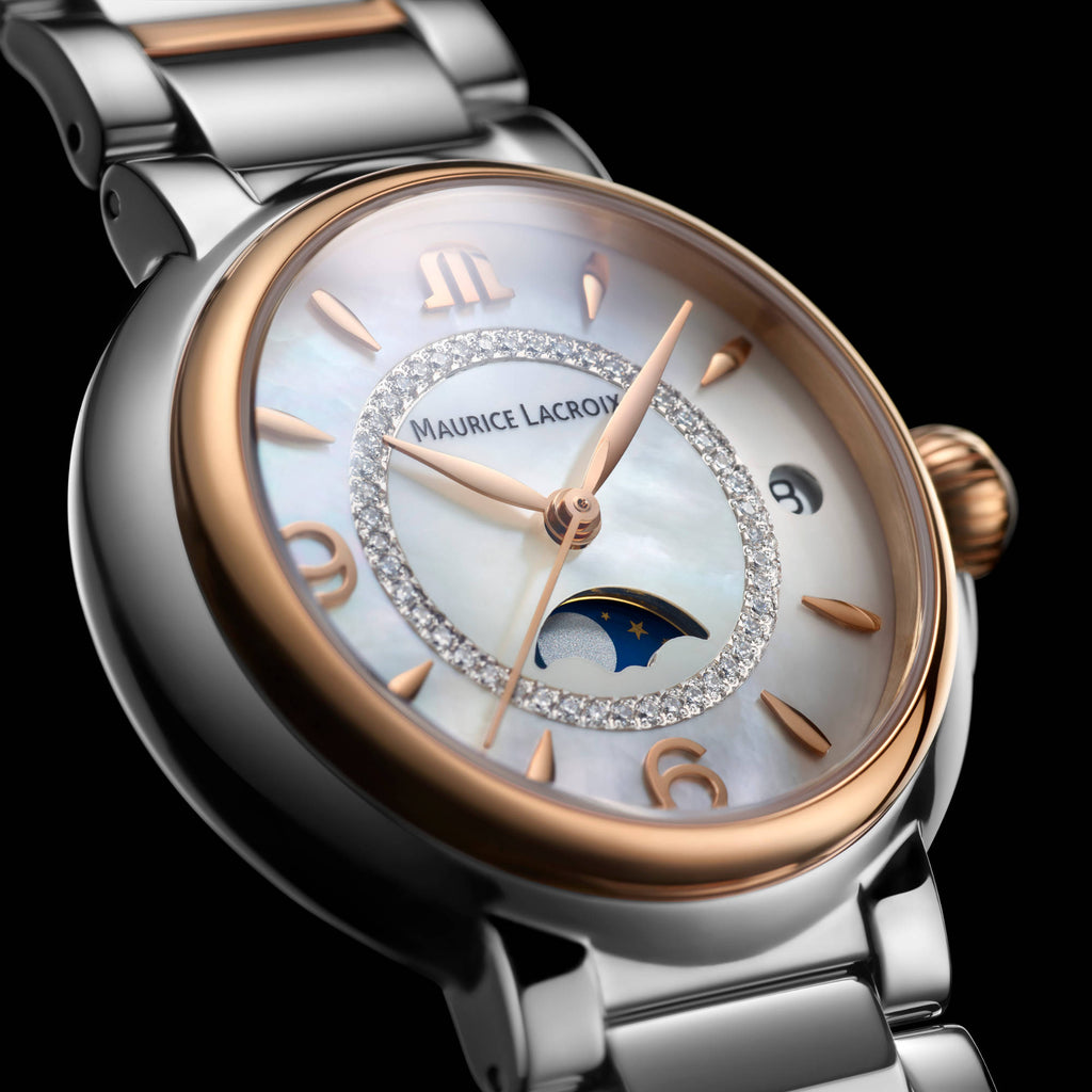 Maurice Lacroix Fiaba Moonphase 32mm (FA1084-SS002-170-1) aus Silber mit Diamant und Perlmutt