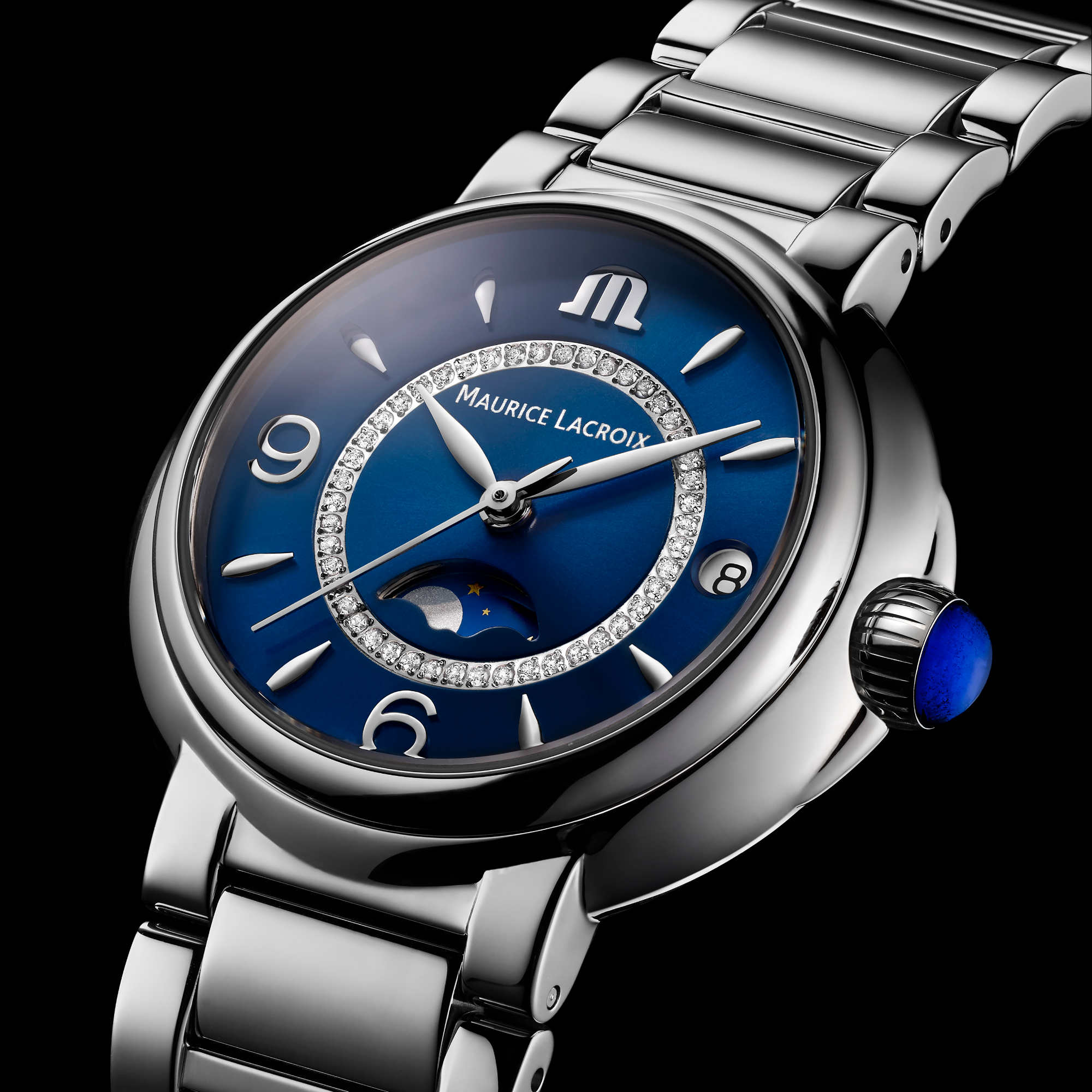 Maurice Lacroix Fiaba Moonphase 32mm (FA1084-SS002-420-1) aus Silber mit Diamant