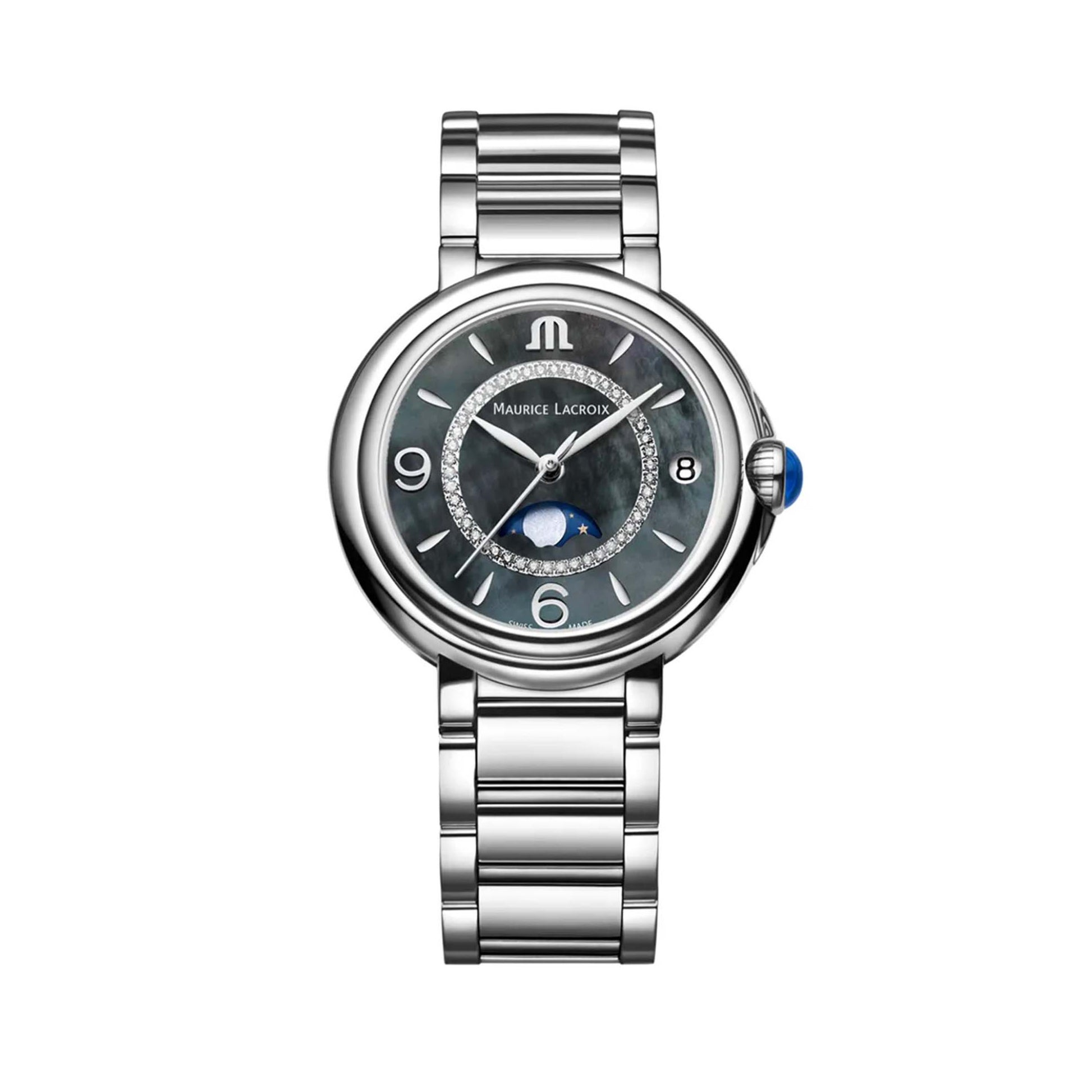 Maurice Lacroix Fiaba Moonphase (FA1084-SS002-370-1) aus Edelstahl mit Diamant und Perlmutt