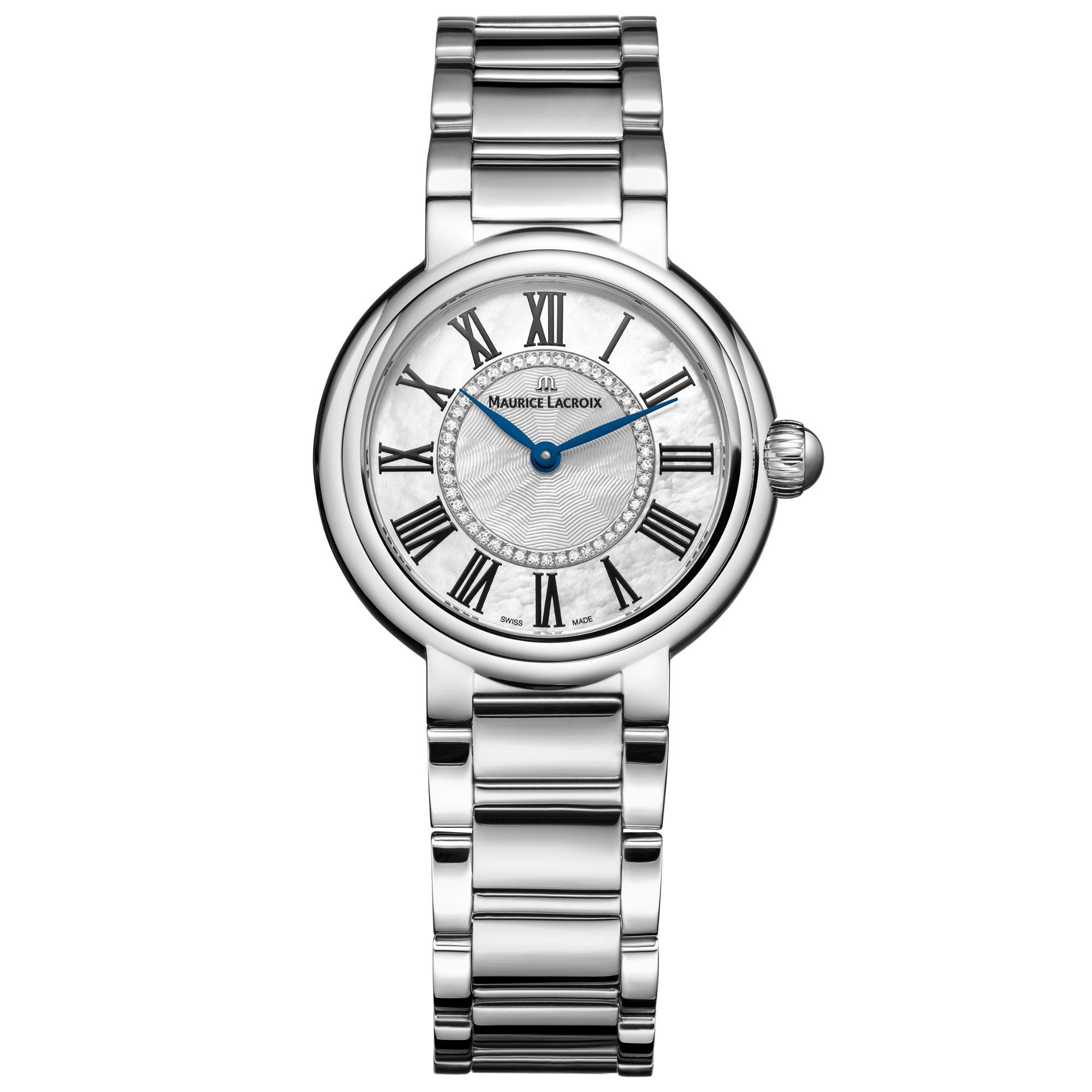 Maurice Lacroix Fiaba Round 33m (FA1306-SS002-111-1) aus Edelstahl mit Diamant und Perlmutt