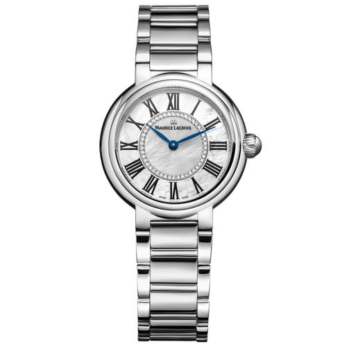 Maurice Lacroix Fiaba Round 33m (FA1306-SS002-111-1) aus Edelstahl mit Diamant und Perlmutt