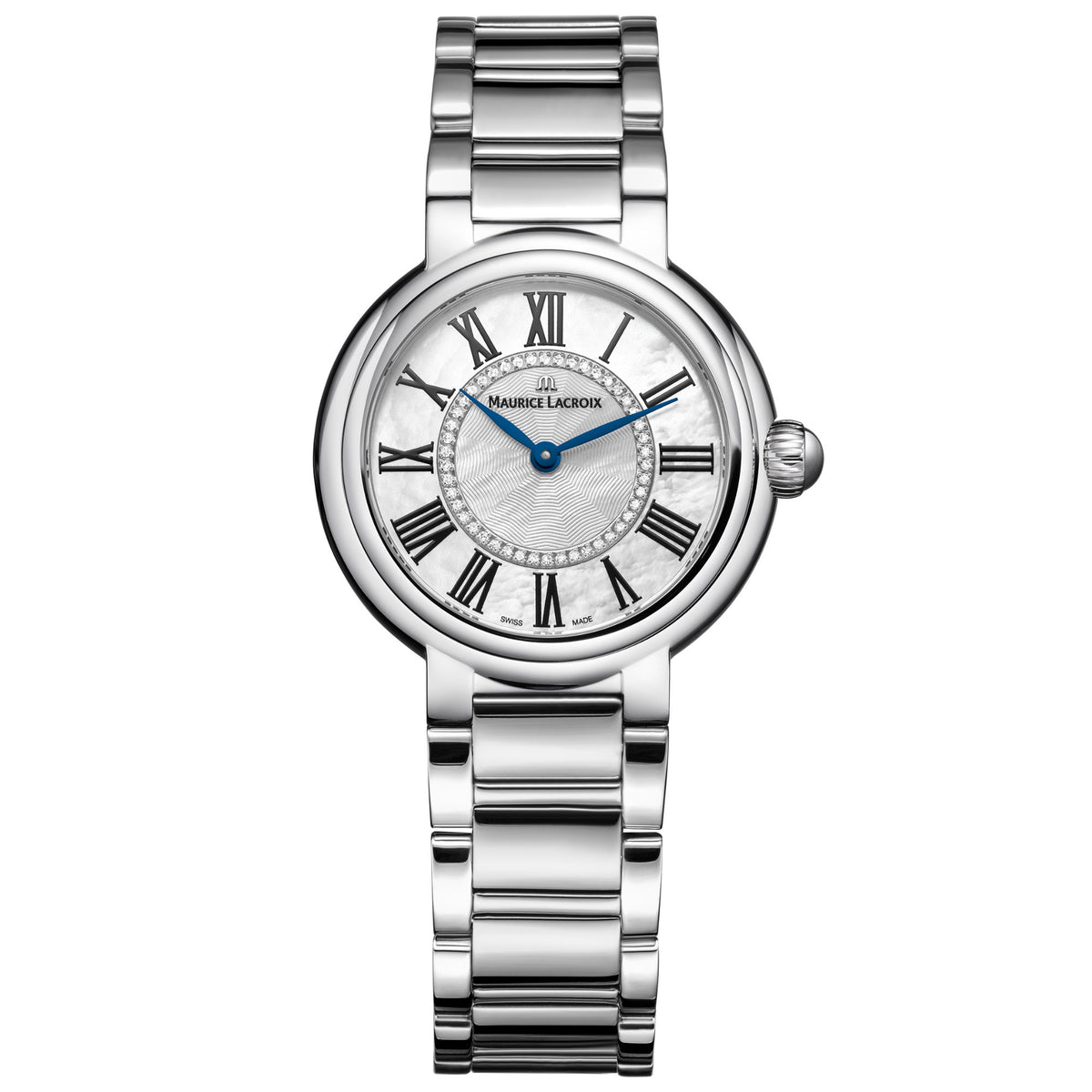 Maurice Lacroix Fiaba Round 33m (FA1306-SS002-111-1) aus Edelstahl mit Diamant und Perlmutt