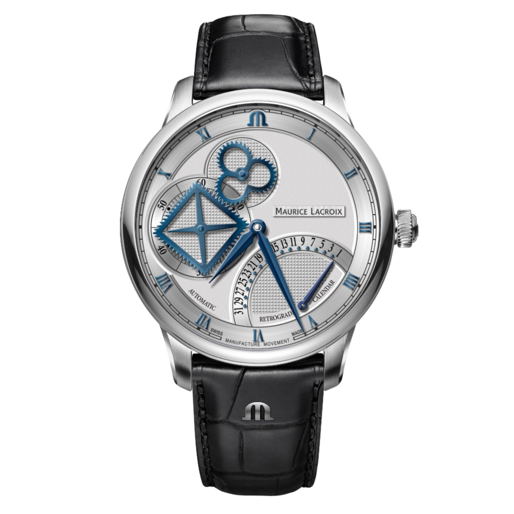 Maurice Lacroix Masterpiece Square Wheel Retrograde (MP6058-SS001-110-1) aus Silber