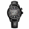 Maurice Lacroix Pontos Chronograph Monopusher 41 mm (PT6428-DLB01-320-2) aus Leder, Edelstahl