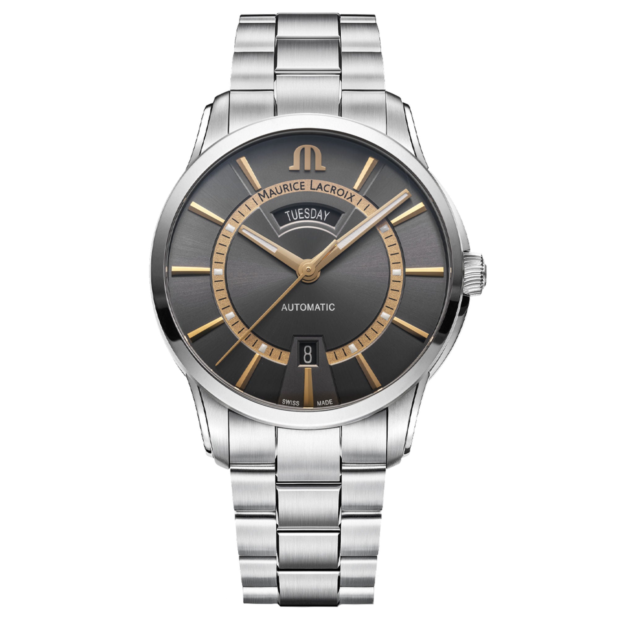 Maurice Lacroix Pontos Day Date (PT6358-SS002-333-1) aus Edelstahl
