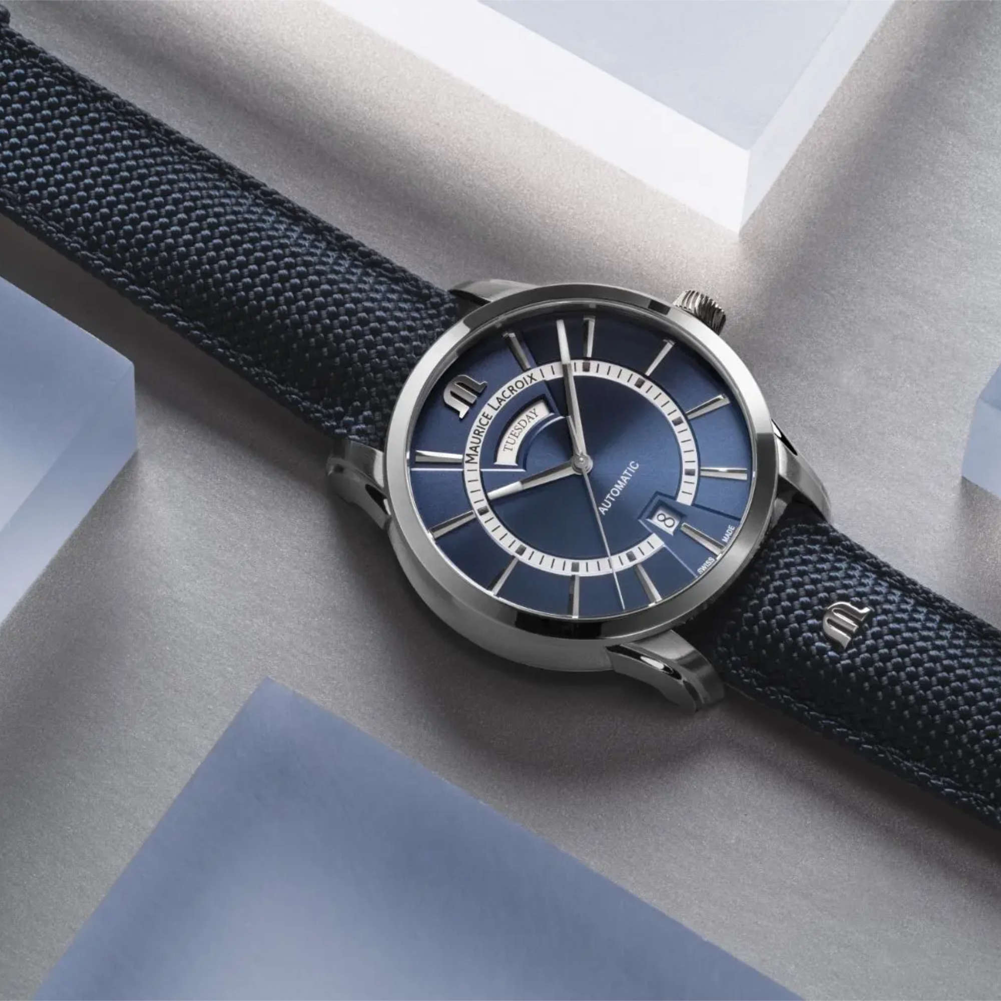 Maurice Lacroix Pontos Day Date (PT6358-SS004-431-4) aus Edelstahl
