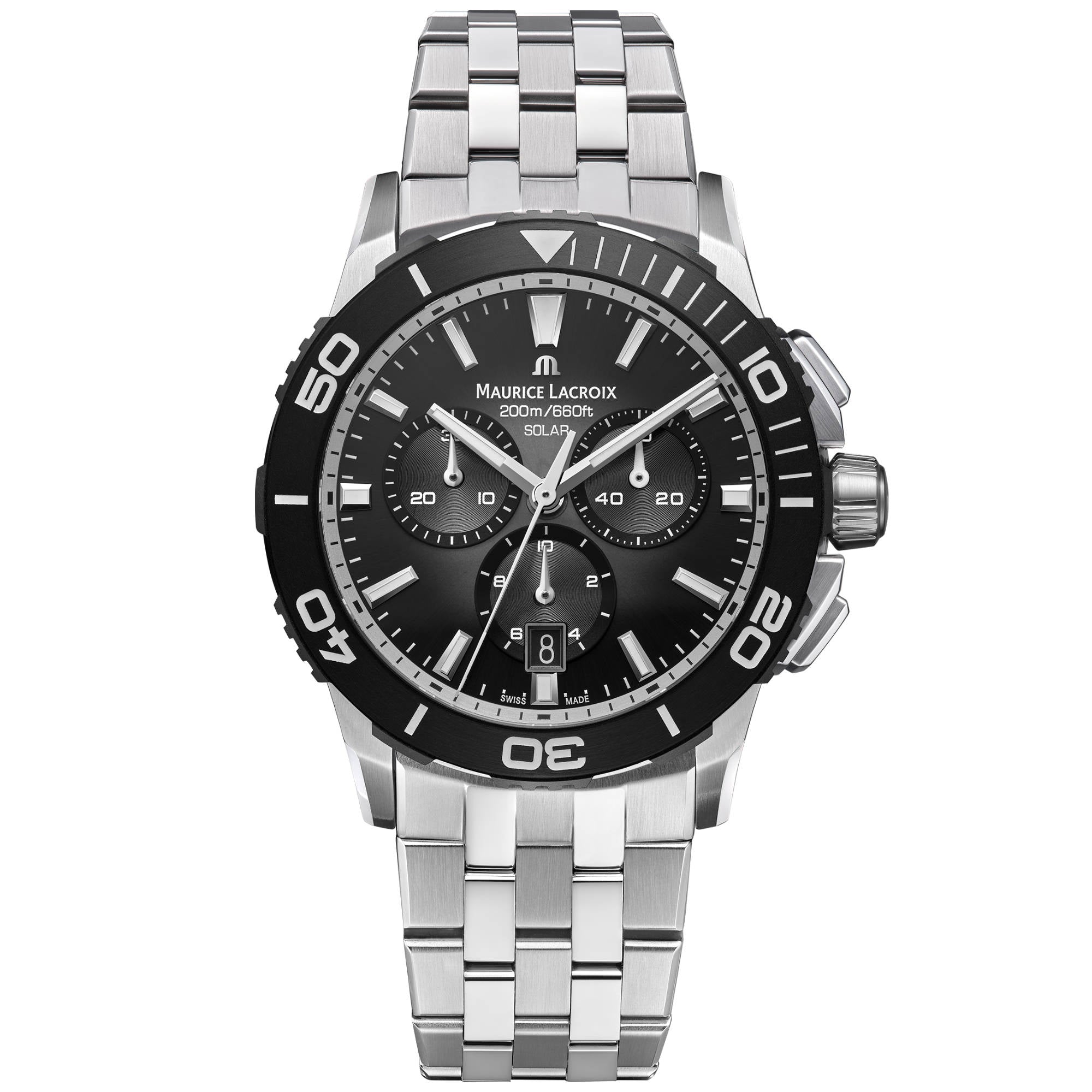 Maurice Lacroix Pontos S Solar Chronograph (PT1038-SSL22-330-1) aus Aluminium, Edelstahl