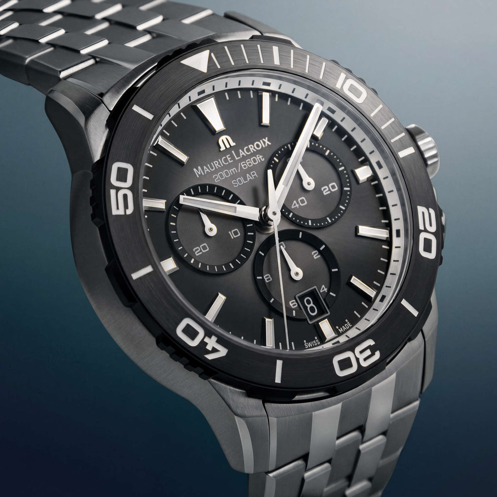 Maurice Lacroix Pontos S Solar Chronograph (PT1038-SSL22-330-1) aus Aluminium, Edelstahl