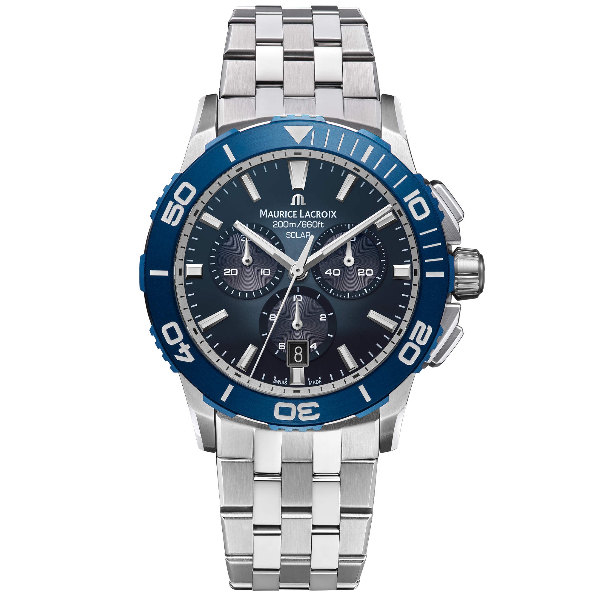 Maurice Lacroix Pontos S Solar Chronograph (PT1038-SSL42-430-1) aus Aluminium, Edelstahl