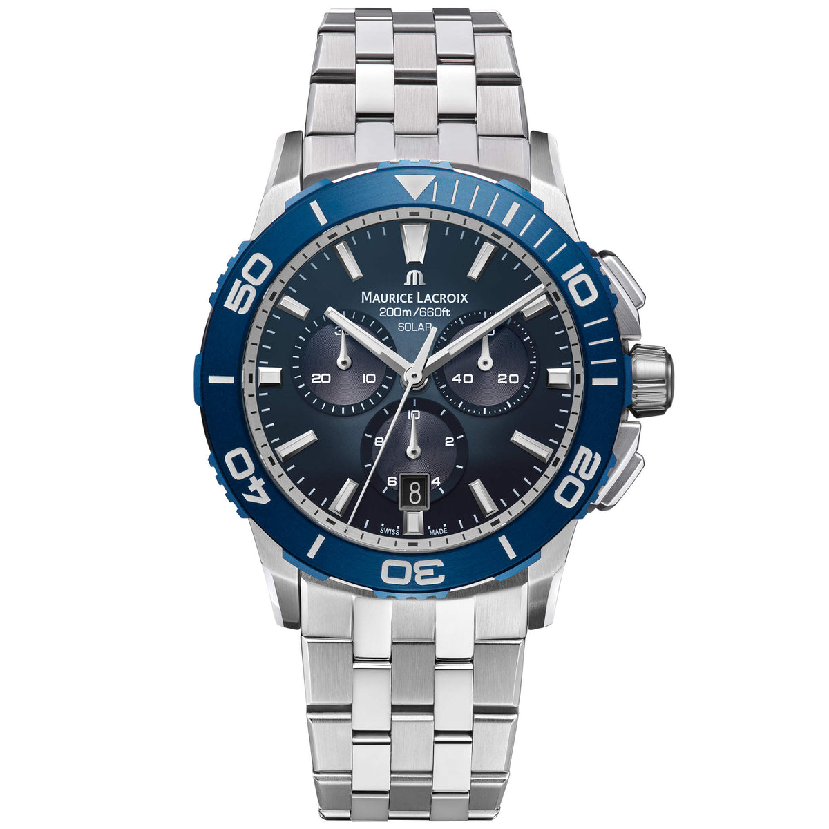 Maurice Lacroix Pontos S Solar Chronograph (PT1038-SSL42-430-1) aus Aluminium, Edelstahl