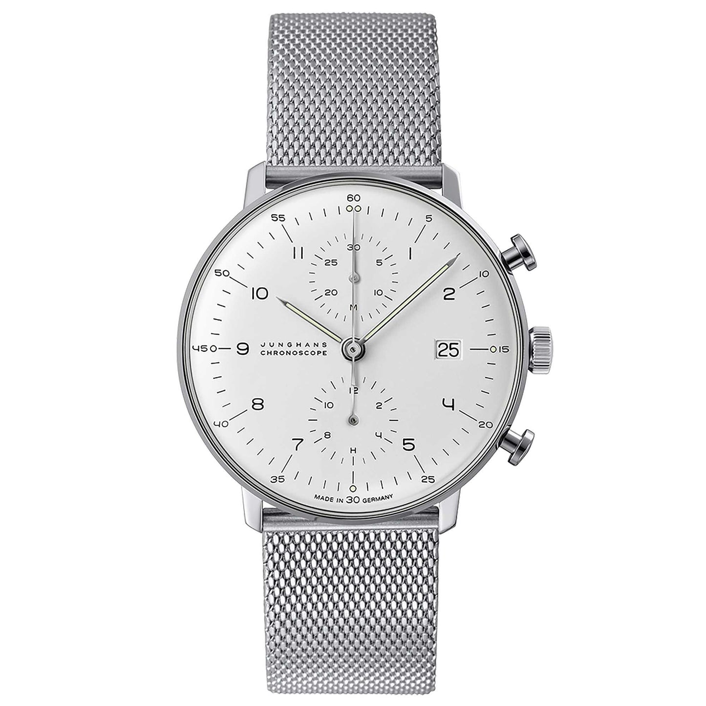 max bill Chronoscope, Edelstahl von Junghans (27/4003.46)