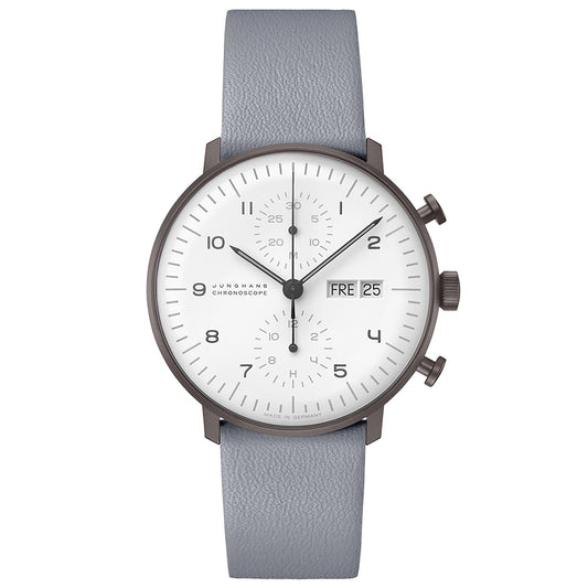 Max Bill Chronoscope, Edelstahl von Junghans (27/4008.02)
