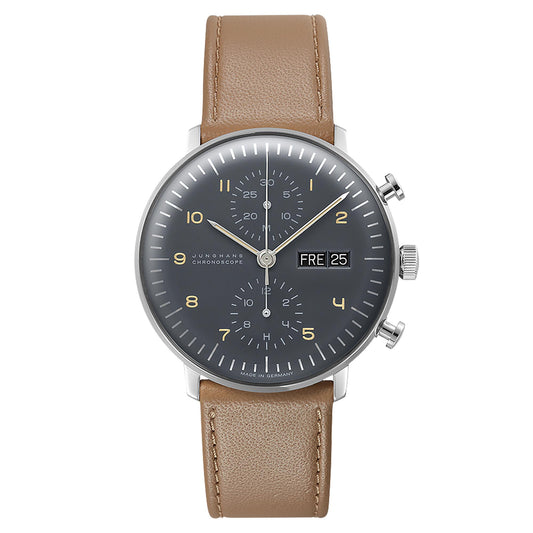 Max Bill Chronoscope, Edelstahl von Junghans (27/4501.02)